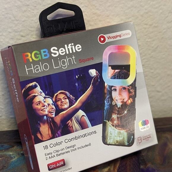 Selfie Halo Light RGB 18 color combinations Square Shape New Sealed - Picture 2 of 4